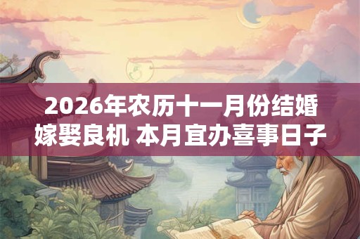 2026年农历十一月份结婚嫁娶良机 本月宜办喜事日子