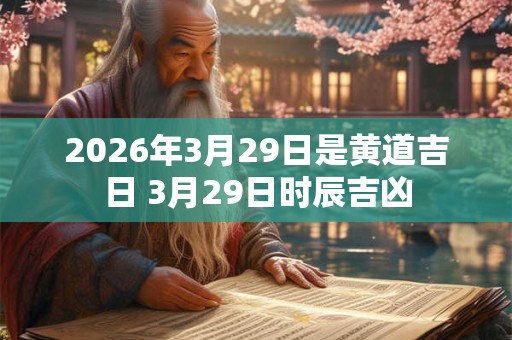 2026年3月29日是黄道吉日 3月29日时辰吉凶