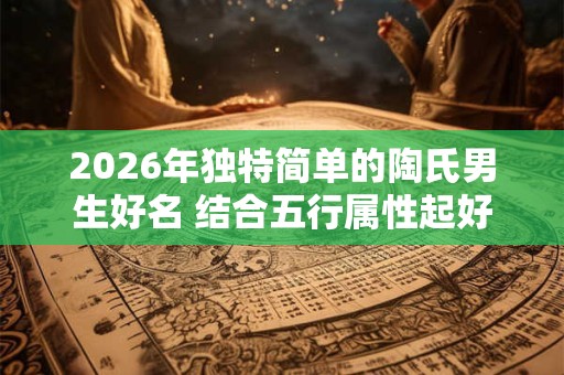2026年独特简单的陶氏男生好名 结合五行属性起好名 2026年独特简单的陶氏男生好名 结合五行属性起好名