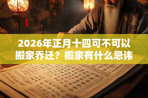 2026年正月十四可不可以搬家乔迁？搬家有什么忌讳？