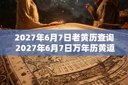 2027年6月7日老黄历查询 2027年6月7日万年历黄道吉日 2027年6月7日老黄历查询 2027年6月7日万年历黄道吉日
