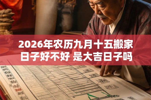 2026年农历九月十五搬家日子好不好 是大吉日子吗