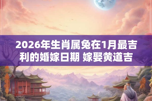 2026年生肖属兔在1月最吉利的婚嫁日期 嫁娶黄道吉日 2026年生肖属兔在1月最吉利的婚嫁日期 嫁娶黄道吉日