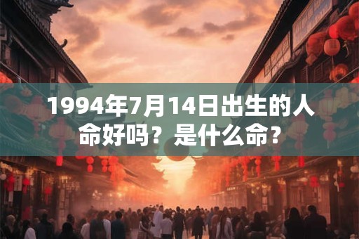 1994年7月14日出生的人命好吗？是什么命？