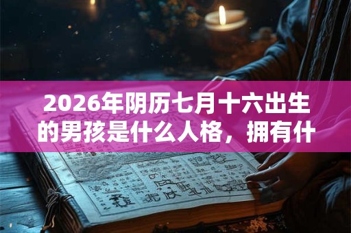 2026年阴历七月十六出生的男孩是什么人格，拥有什么运势？
