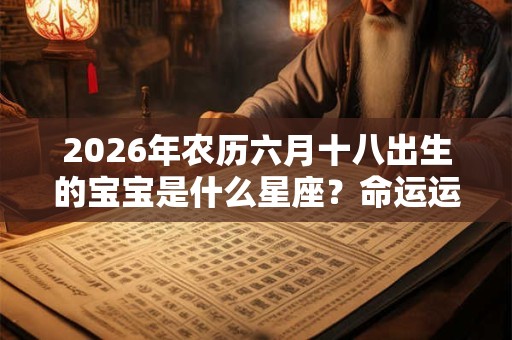 2026年农历六月十八出生的宝宝是什么星座？命运运势如何？