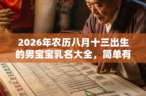 2026年农历八月十三出生的男宝宝乳名大全,简单有创意 2026年农历八月十三出生的男宝宝乳名大全,简单有创意