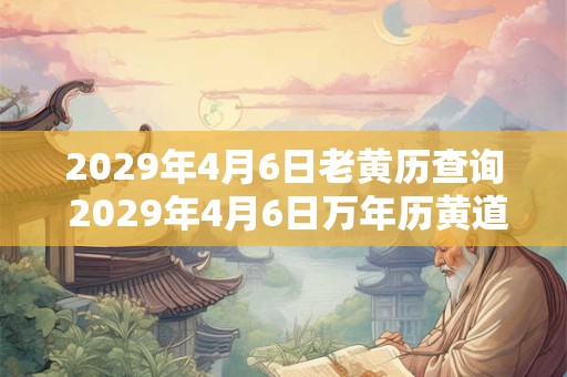 2029年4月6日老黄历查询 2029年4月6日万年历黄道吉日