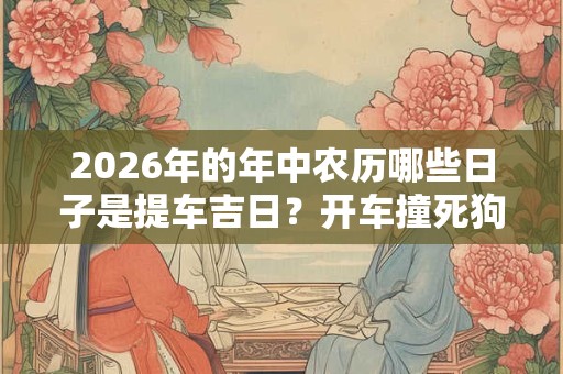 2026年的年中农历哪些日子是提车吉日？开车撞死狗的风水