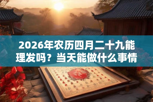 2026年农历四月二十九能理发吗?当天能做什么事情? 2026年农历四月二十九能理发吗?当天能做什么事情?