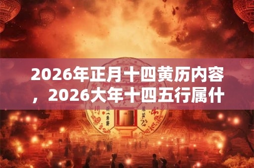 2026年正月十四黄历内容，2026大年十四五行属什么？