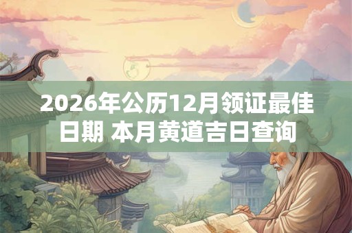 2026年公历12月领证最佳日期 本月黄道吉日查询 2026年公历12月领证最佳日期 本月黄道吉日查询