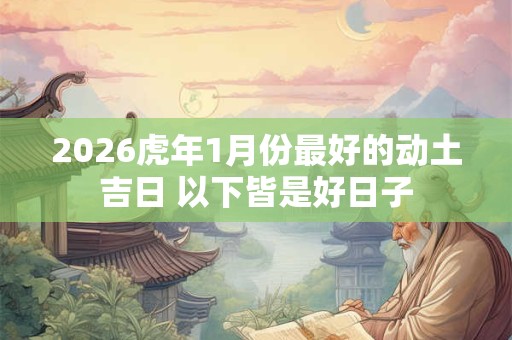 2026虎年1月份最好的动土吉日 以下皆是好日子