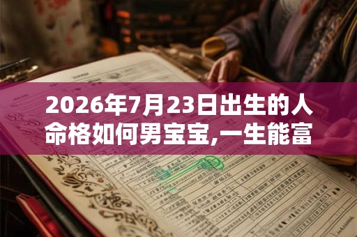 2026年7月23日出生的人命格如何男宝宝,一生能富贵吗