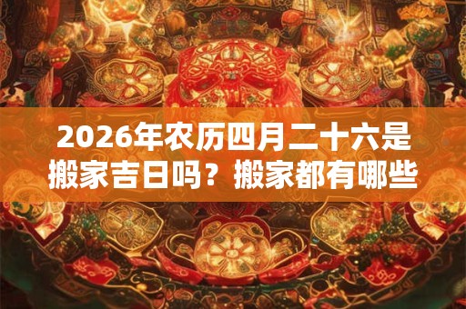 2026年农历四月二十六是搬家吉日吗?搬家都有哪些讲究? 2026年农历四月二十六是搬家吉日吗?搬家都有哪些讲究?
