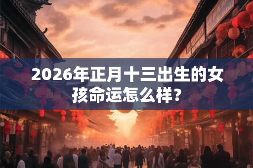 2026年正月十三出生的女孩命运怎么样? 2026年正月十三出生的女孩命运怎么样?