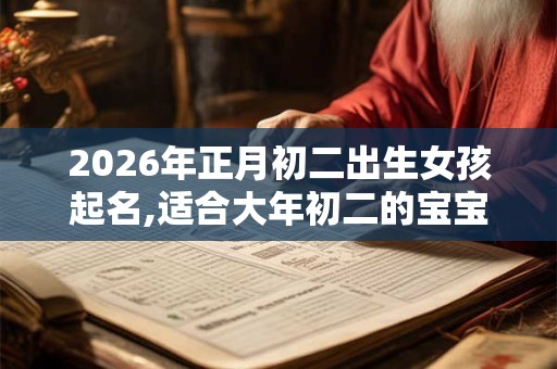 2026年正月初二出生女孩起名,适合大年初二的宝宝名字