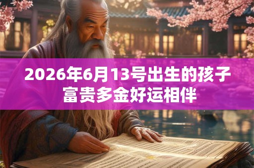 2026年6月13号出生的孩子 富贵多金好运相伴 2026年6月13号出生的孩子 富贵多金好运相伴