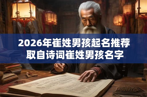 2026年崔姓男孩起名推荐 取自诗词崔姓男孩名字