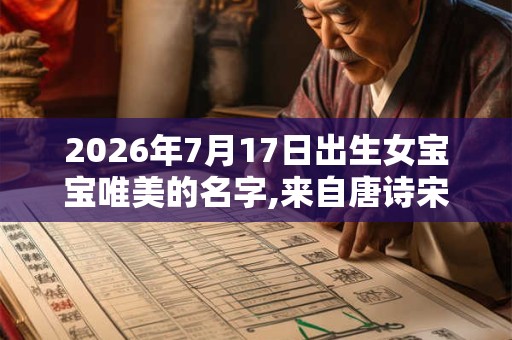 2026年7月17日出生女宝宝唯美的名字,来自唐诗宋词