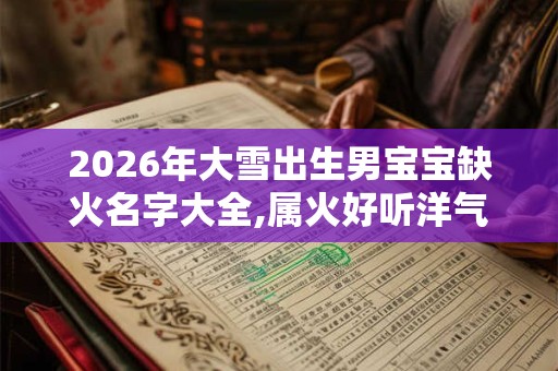 2026年大雪出生男宝宝缺火名字大全,属火好听洋气的男孩名字