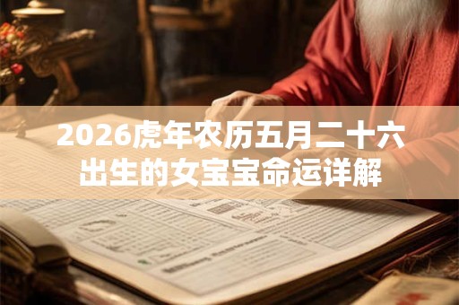 2026虎年农历五月二十六出生的女宝宝命运详解 2026虎年农历五月二十六出生的女宝宝命运详解