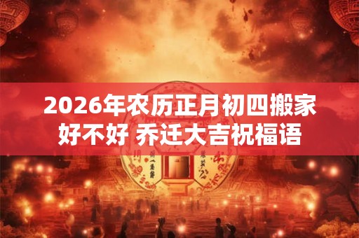 2026年农历正月初四搬家好不好 乔迁大吉祝福语 2026年农历正月初四搬家好不好 乔迁大吉祝福语