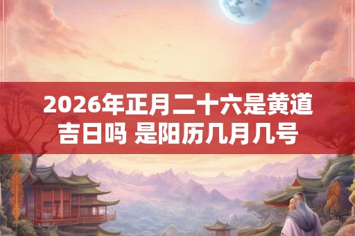 2026年正月二十六是黄道吉日吗 是阳历几月几号