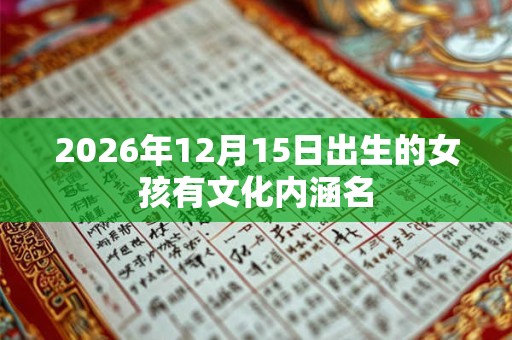 2026年12月15日出生的女孩有文化内涵名