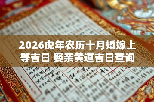 2026虎年农历十月婚嫁上等吉日 娶亲黄道吉日查询 2026虎年农历十月婚嫁上等吉日 娶亲黄道吉日查询