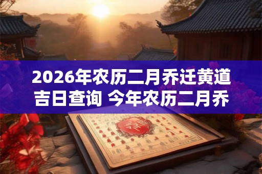 2026年农历二月乔迁黄道吉日查询 今年农历二月乔迁吉日哪天 2026年农历二月乔迁黄道吉日查询 今年农历二月乔迁吉日哪天