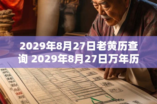 2029年8月27日老黄历查询 2029年8月27日万年历黄道吉日