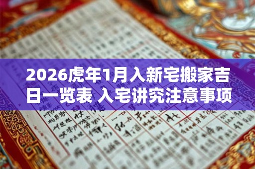 2026虎年1月入新宅搬家吉日一览表 入宅讲究注意事项 2026虎年1月入新宅搬家吉日一览表 入宅讲究注意事项