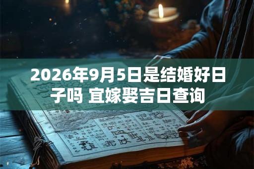 2026年9月5日是结婚好日子吗 宜嫁娶吉日查询