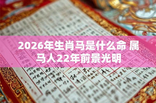 2026年生肖马是什么命 属马人22年前景光明