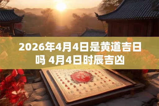 2026年4月4日是黄道吉日吗 4月4日时辰吉凶 2026年4月4日是黄道吉日吗 4月4日时辰吉凶