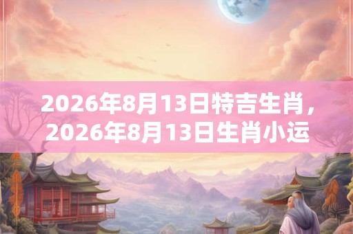 2026年8月13日特吉生肖,2026年8月13日生肖小运播报 2026年8月13日特吉生肖,2026年8月13日生肖小运播报