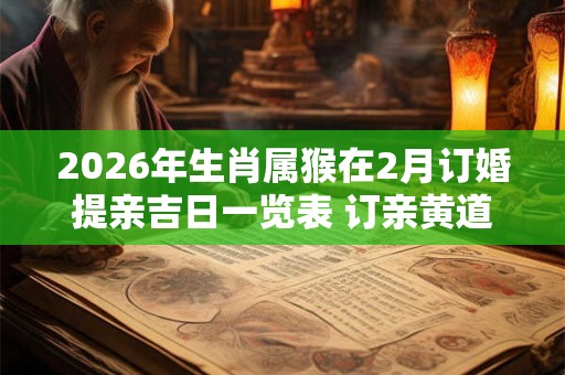 2026年生肖属猴在2月订婚提亲吉日一览表 订亲黄道吉日 2026年生肖属猴在2月订婚提亲吉日一览表 订亲黄道吉日