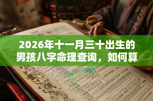 2026年十一月三十出生的男孩八字命理查询，如何算命