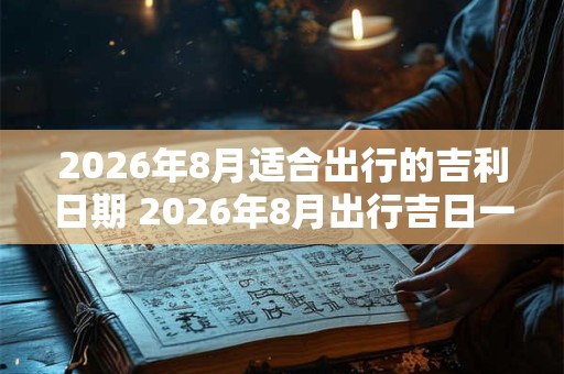 2026年8月适合出行的吉利日期 2026年8月出行吉日一览表