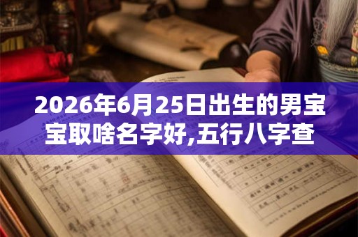 2026年6月25日出生的男宝宝取啥名字好,五行八字查询