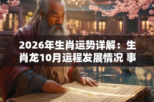 2026年生肖运势详解：生肖龙10月运程发展情况 事事如愿结局美好