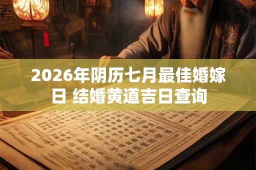 2026年阴历七月最佳婚嫁日 结婚黄道吉日查询