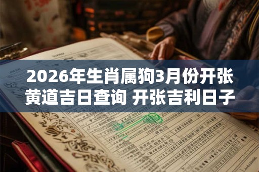 2026年生肖属狗3月份开张黄道吉日查询 开张吉利日子