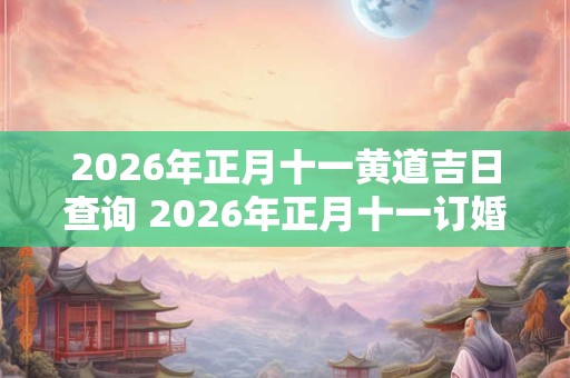 2026年正月十一黄道吉日查询 2026年正月十一订婚好吗