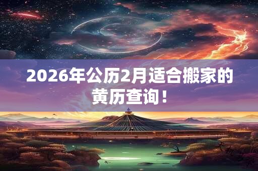 2026年公历2月适合搬家的黄历查询！