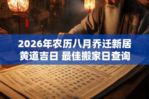 2026年农历八月乔迁新居黄道吉日 最佳搬家日查询