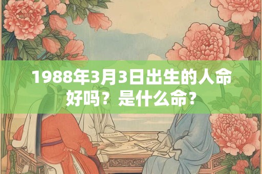 1988年3月3日出生的人命好吗？是什么命？