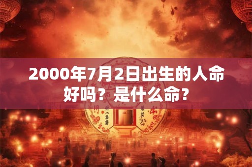 2000年7月2日出生的人命好吗？是什么命？