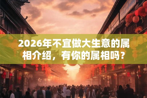 2026年不宜做大生意的属相介绍,有你的属相吗? 2026年不宜做大生意的属相介绍,有你的属相吗?